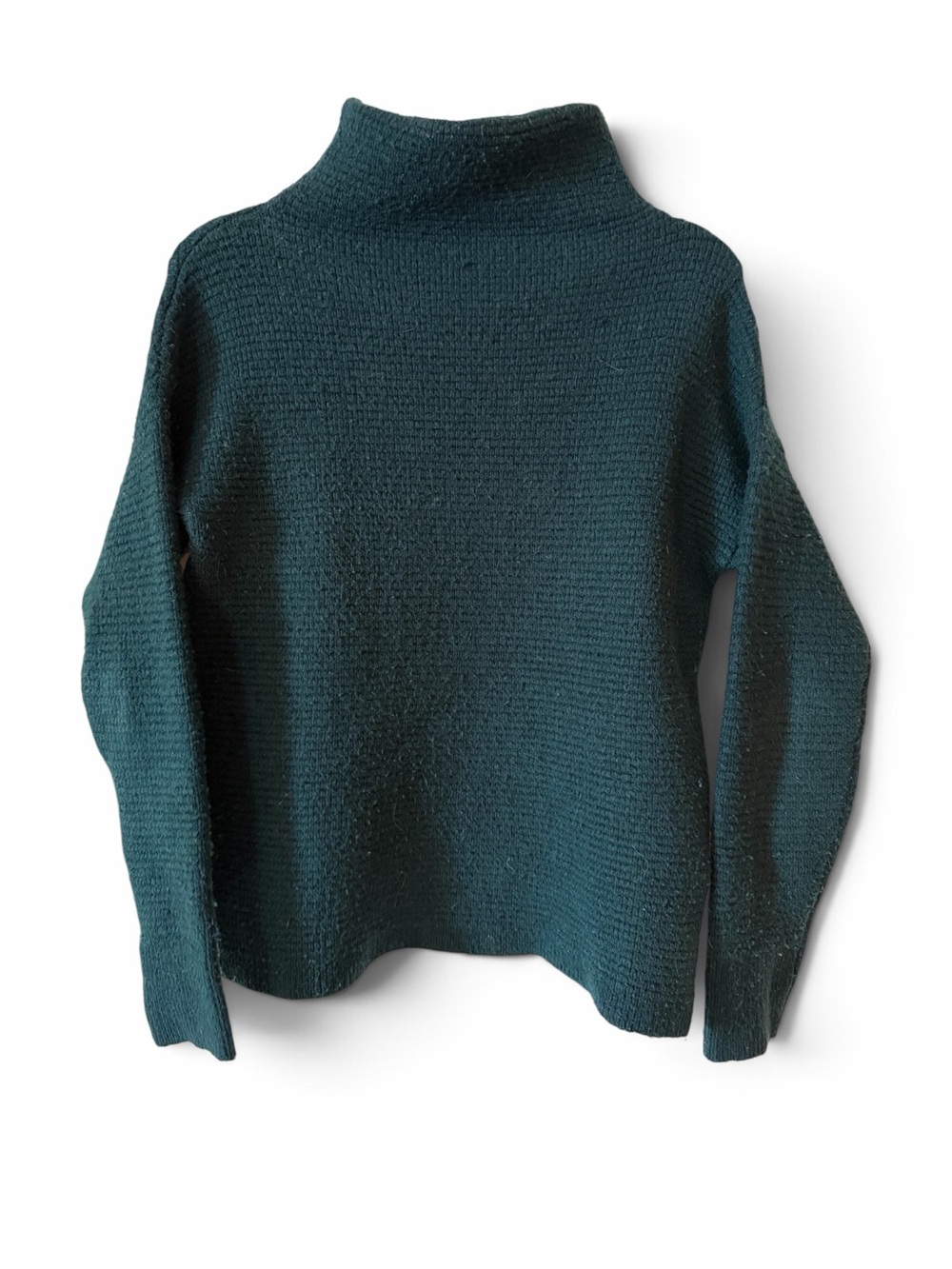 Madewell Southfield Mockneck Sweater Dark Green Boucle XS